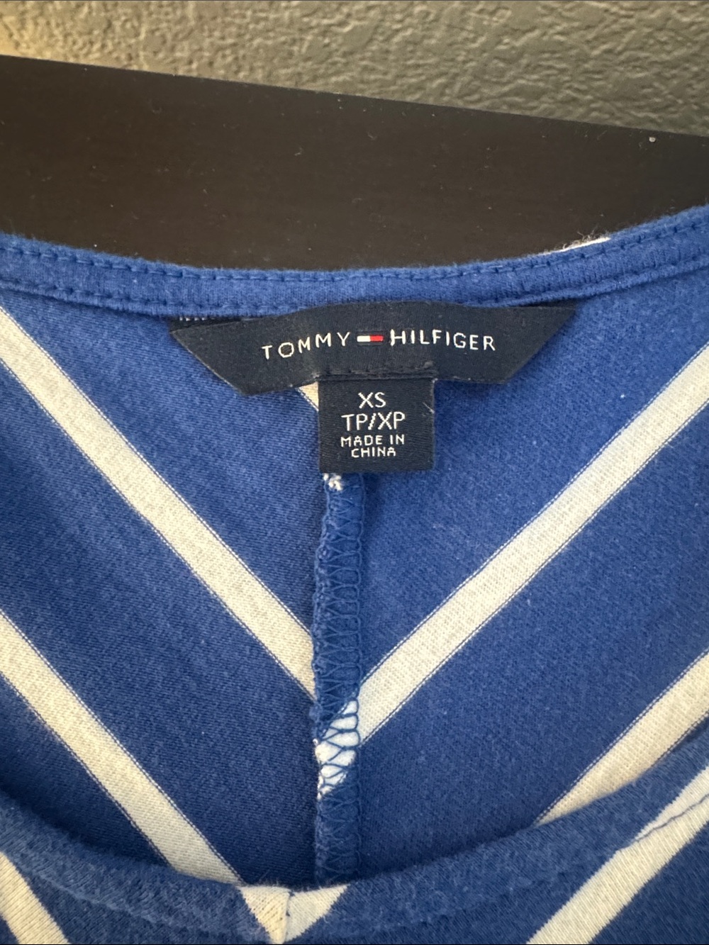 Tommy Hilfiger Navy and White Chevron Maxi Dress - Picture 3 of 3